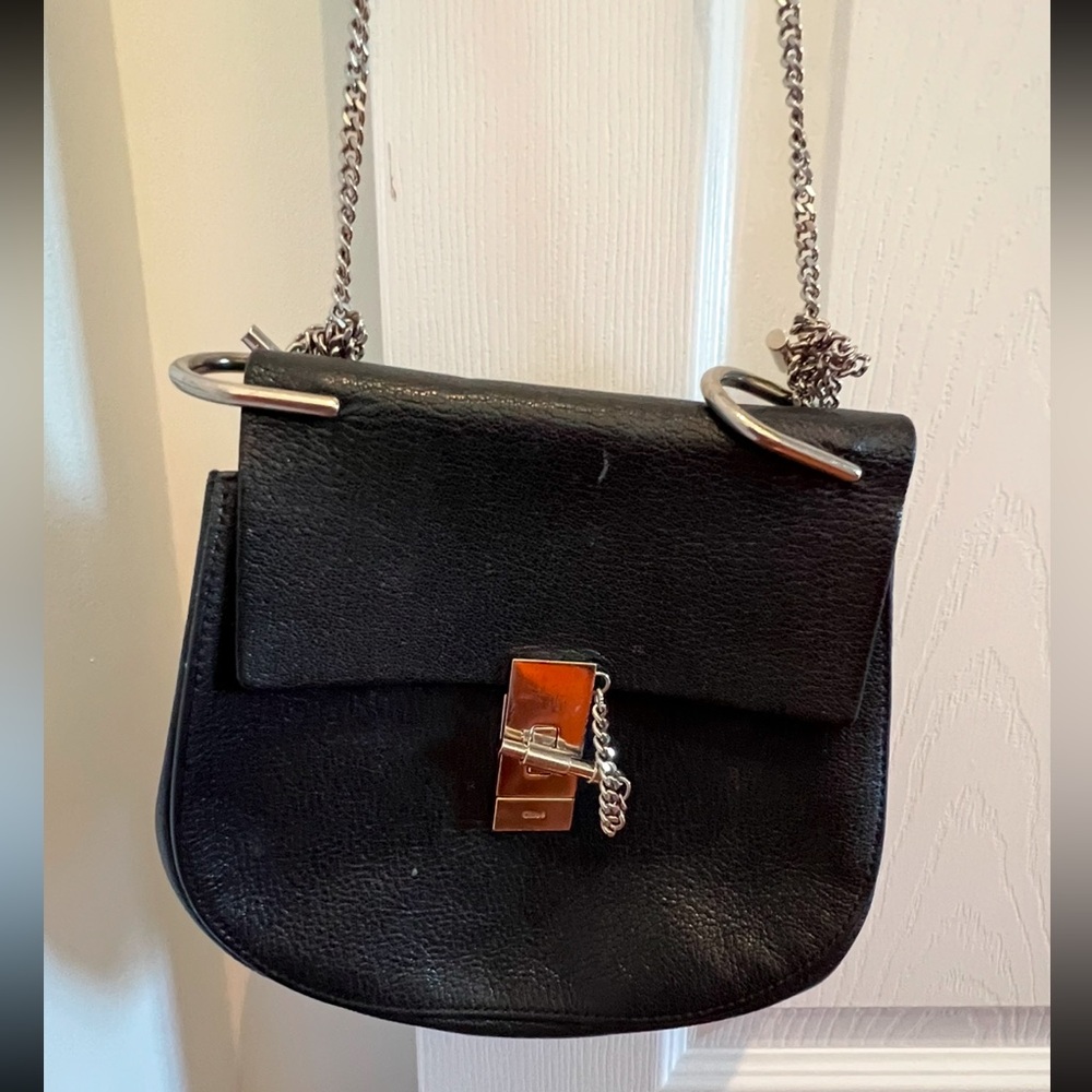 Authentic * Chloe Drew Bag in black with silver hardware